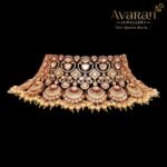 Luxurious Avaran Polki Choker With Meenakari & Precious Ruby Stones