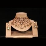 Regal Gold Polki Kundan Bridal Choker Set with Emerald Enamel