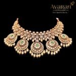 Kundan Moissanite Bridal set Chand bali style with Pearl Drops