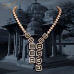 Royal Emerald & Diamond Geometric Necklace in Rose Gold