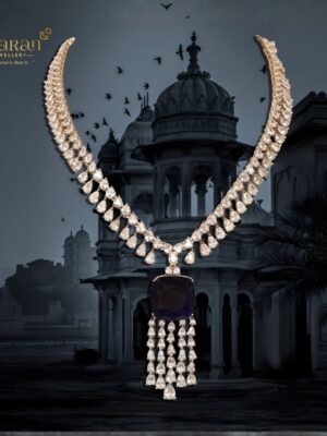 The Sapphire Blue Cushion-Cut Statement Necklace