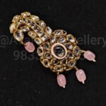 Kundan Kalangi With Pink Bead Drops