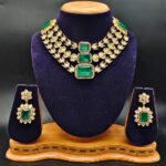 Pyramid Moissanite Stone Necklace Set