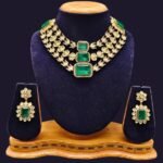 Pyramid Moissanite Stone Necklace Set