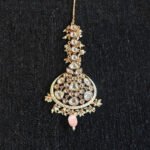 Mint Pink Kundan Tikka