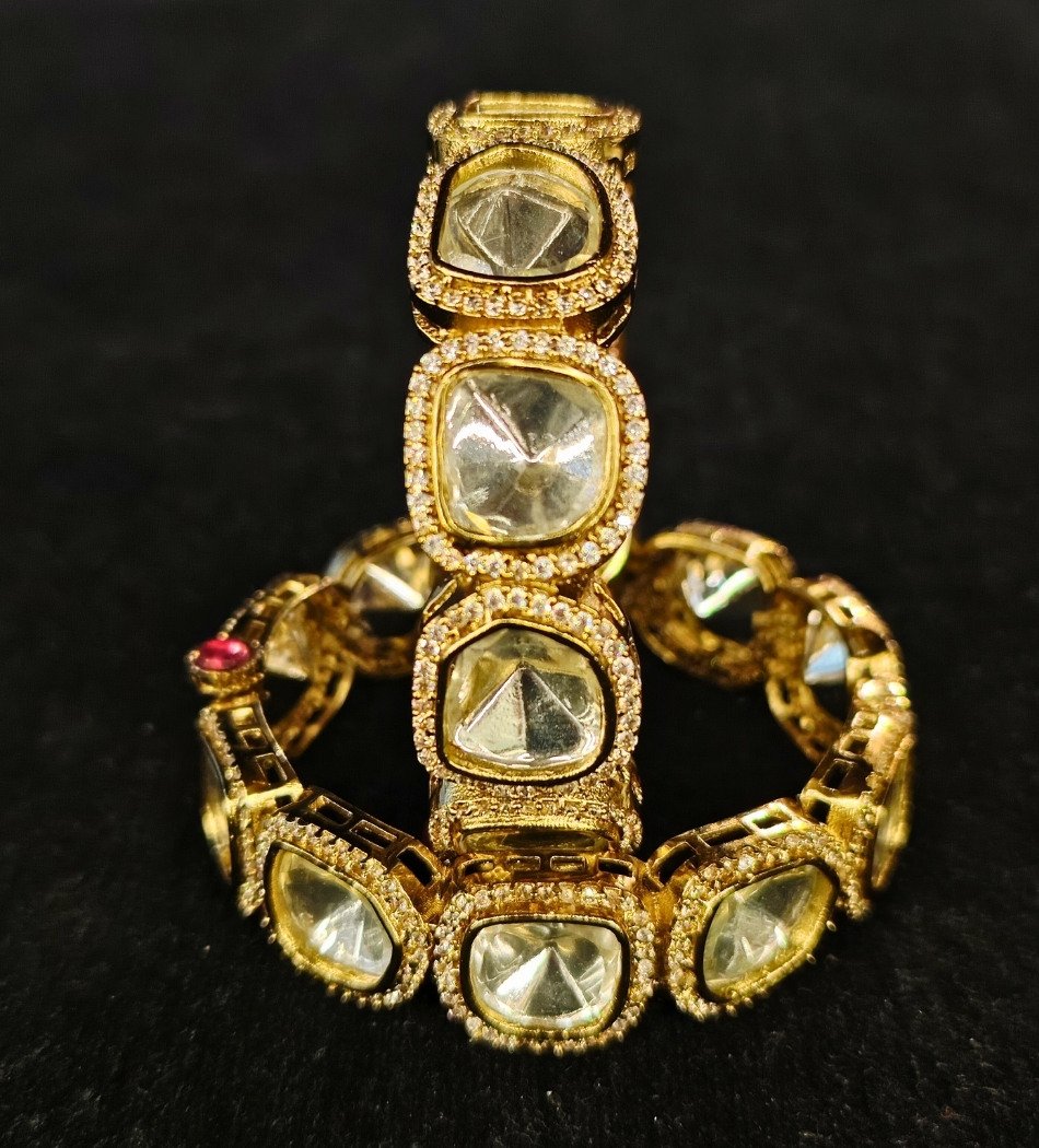 Royal Polki Diamond Look Kada KA-489 - Avaran Royal Polki Diamond Look Kada - Image 1