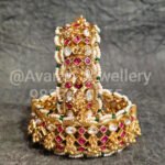 Traditional Kada With Ruby & Pearl