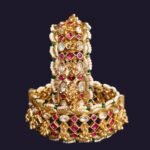 Traditional Kada With Ruby & Pearl