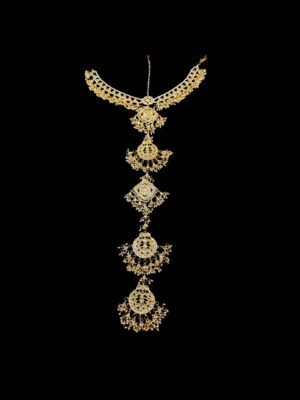 Five-Tiered Kundan & Pearl Traditional Hair Choti