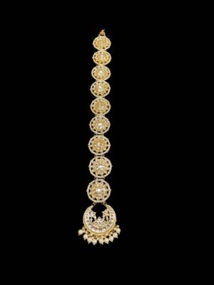 Kundan Floral Hair Chain with Pearl Drops